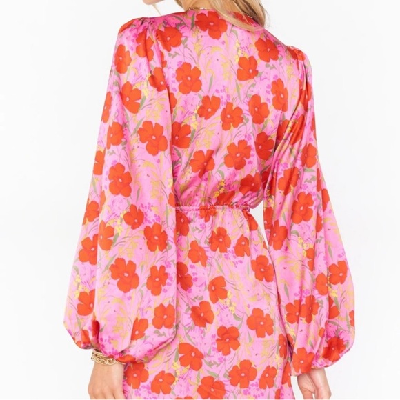 Women’s SHOW ME YOUR MUMU Christina Mini Floral cutout long sleeve dress- Size L - Picture 3 of 8
